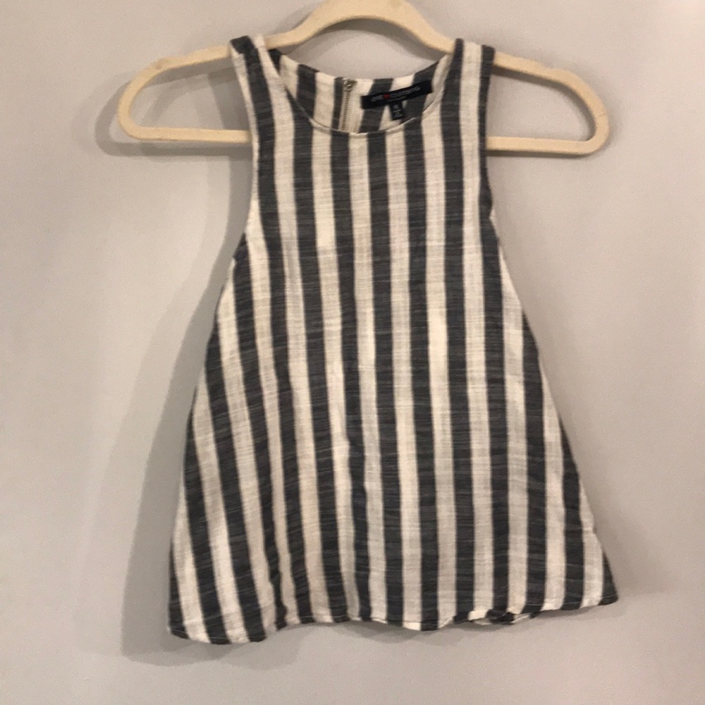 Navy blue strip white shirt. Small.